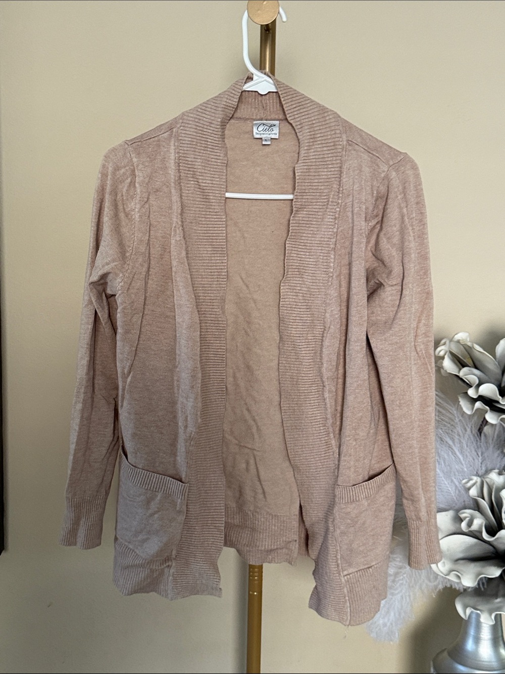 Cielo Open-Front Blush Pink Cardigan